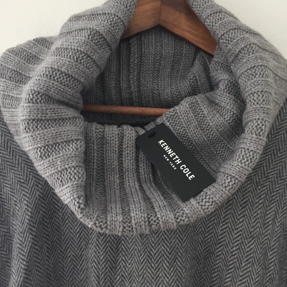 Kenneth Cole New York Border Stripe Poncho - Picture 3 of 6